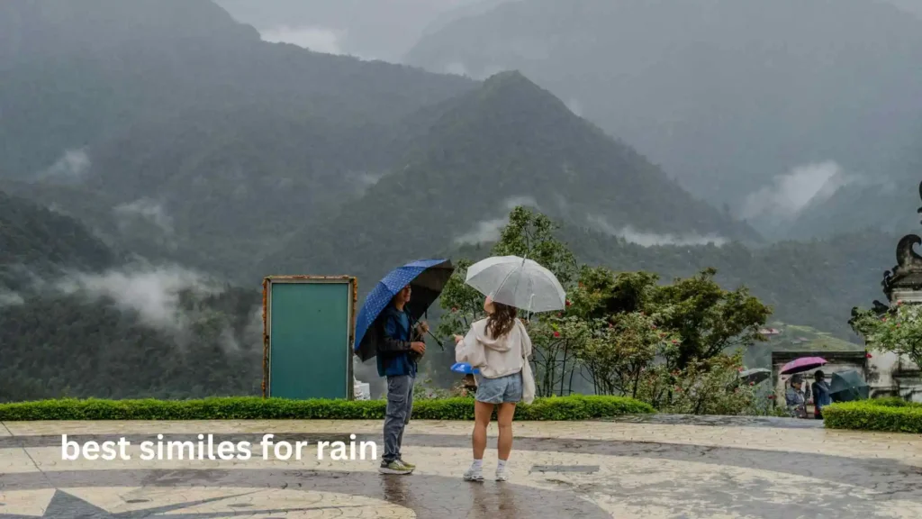 best similes for rain