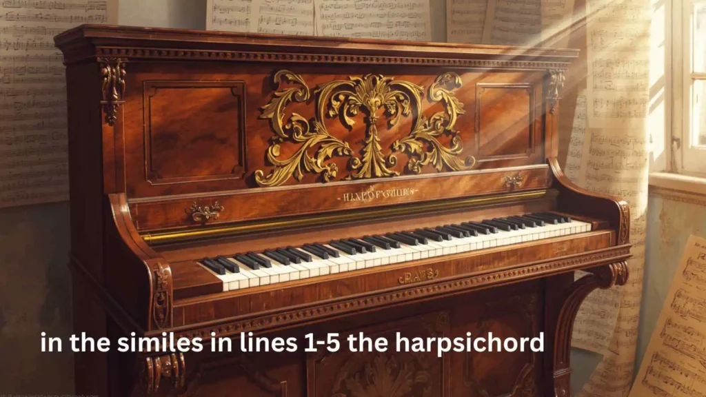 in the similes in lines 1-5 the harpsichord
