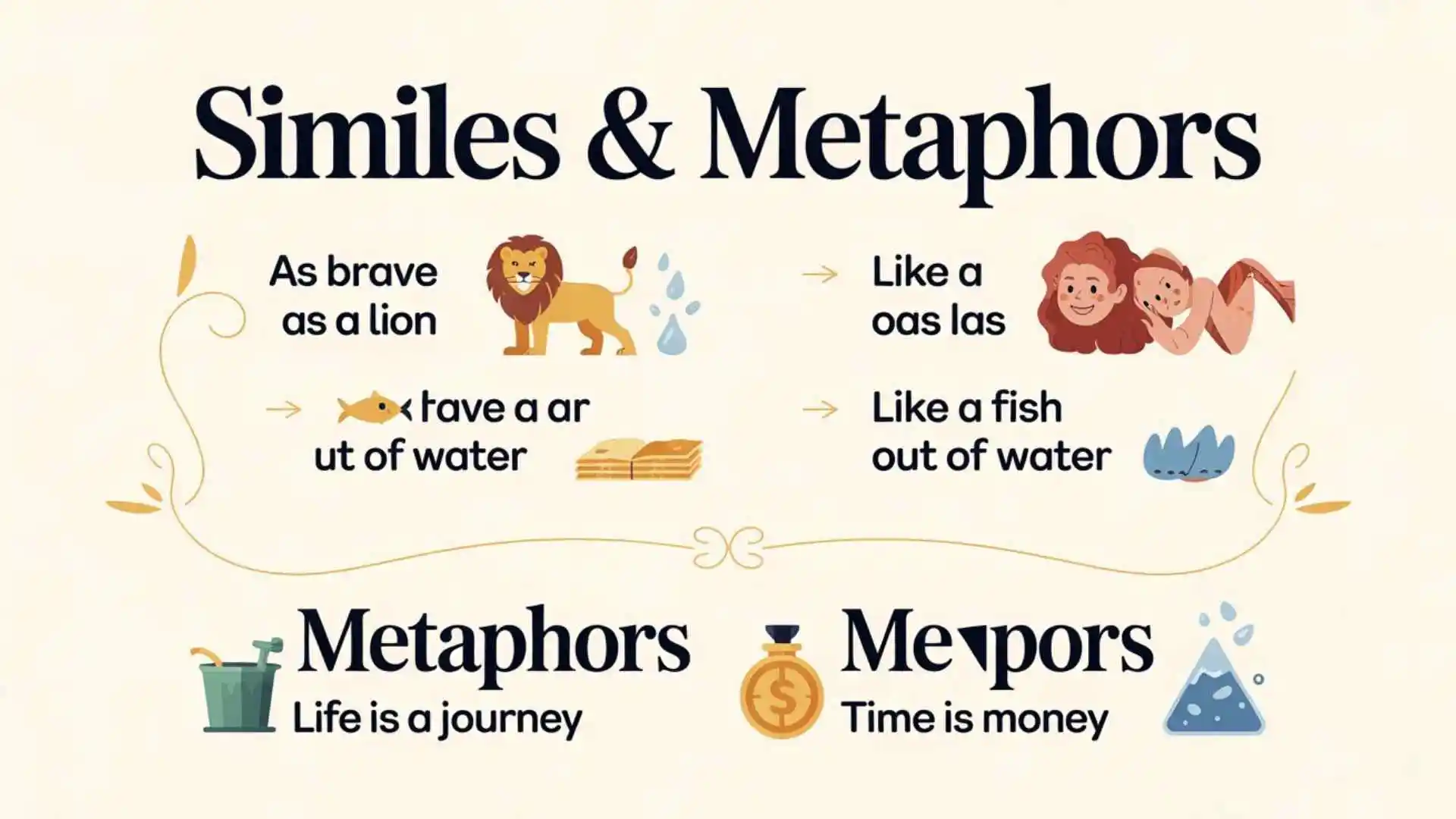 examples of similes and metaphors