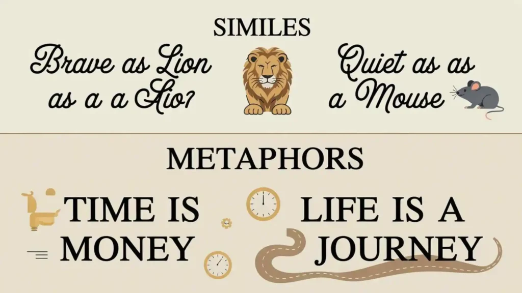 examples of similes and metaphors