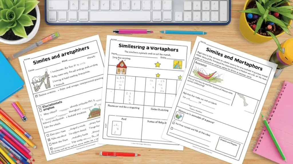 similes and metaphors worksheets