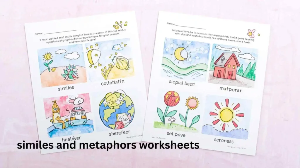similes and metaphors worksheets