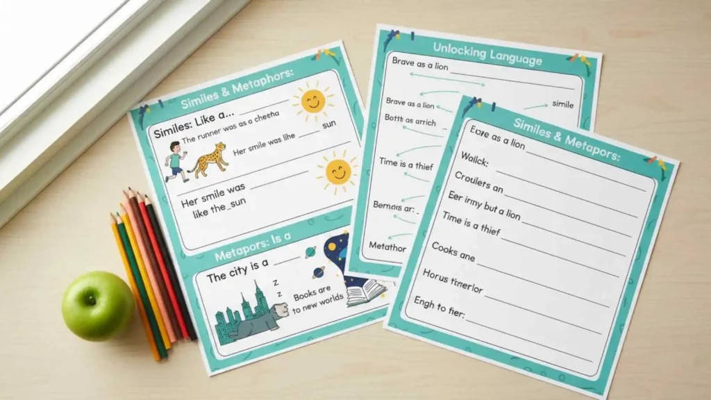 similes and metaphors worksheets