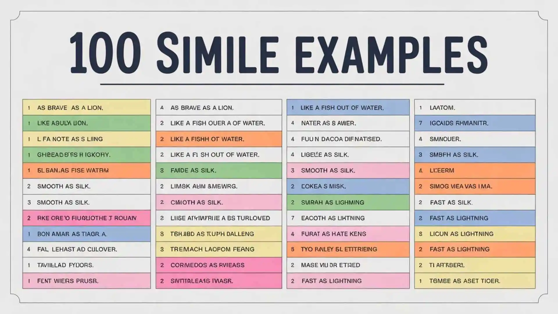 100 Similes Examples | Easy, Fun, and Useful for Everyday English