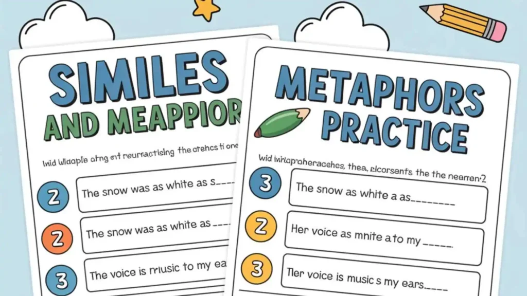 similes and metaphors worksheets