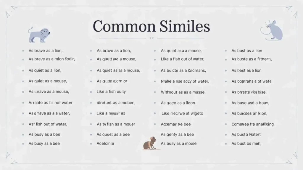 similes list
