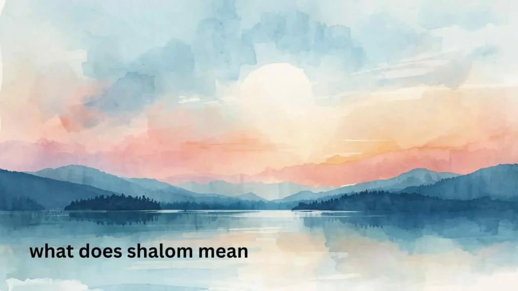 what does shalom mean