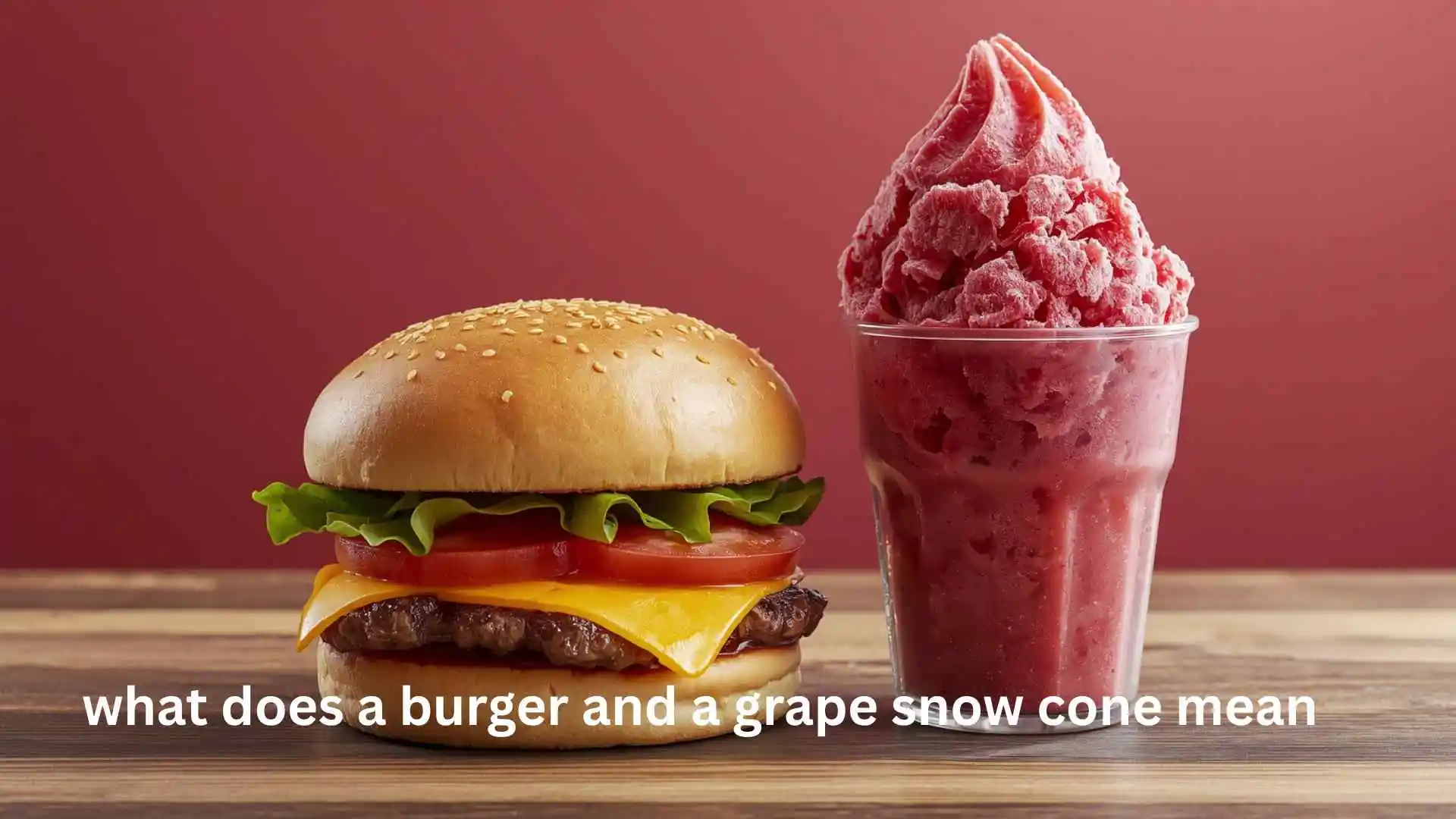 what does a burger and a grape snow cone mean