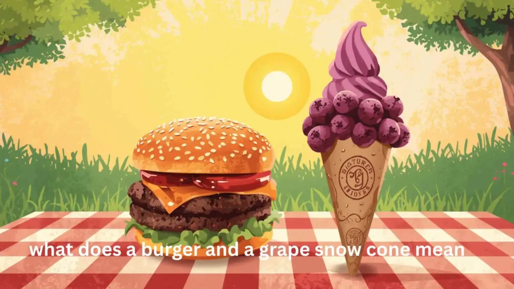 what does a burger and a grape snow cone mean